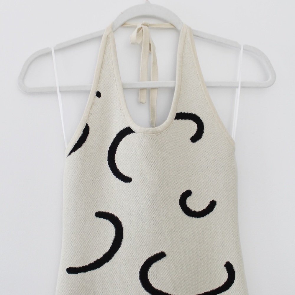 Verge Girl Summer Weekend Knit Mini Halter Dress in Cream NWT - Picture 12 of 14